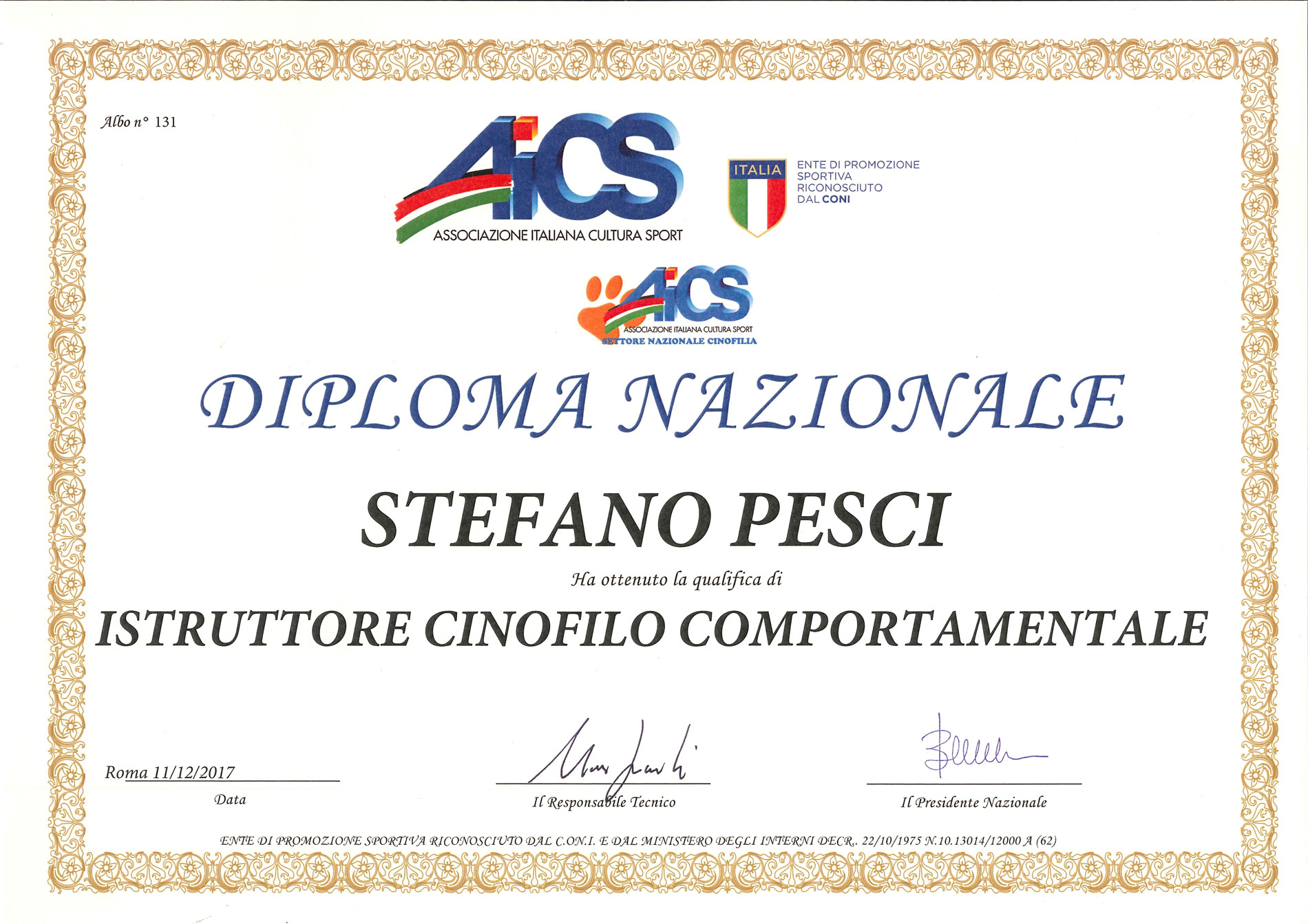 \isytruttore Cinofilo Comportamentale - Stefano Pesci