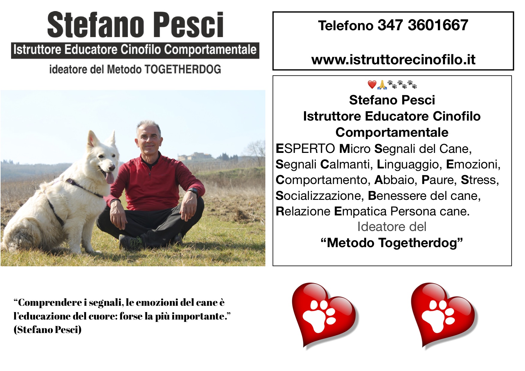 Stefano Pesci istruttore Educatore Cinofilo Comportamentale