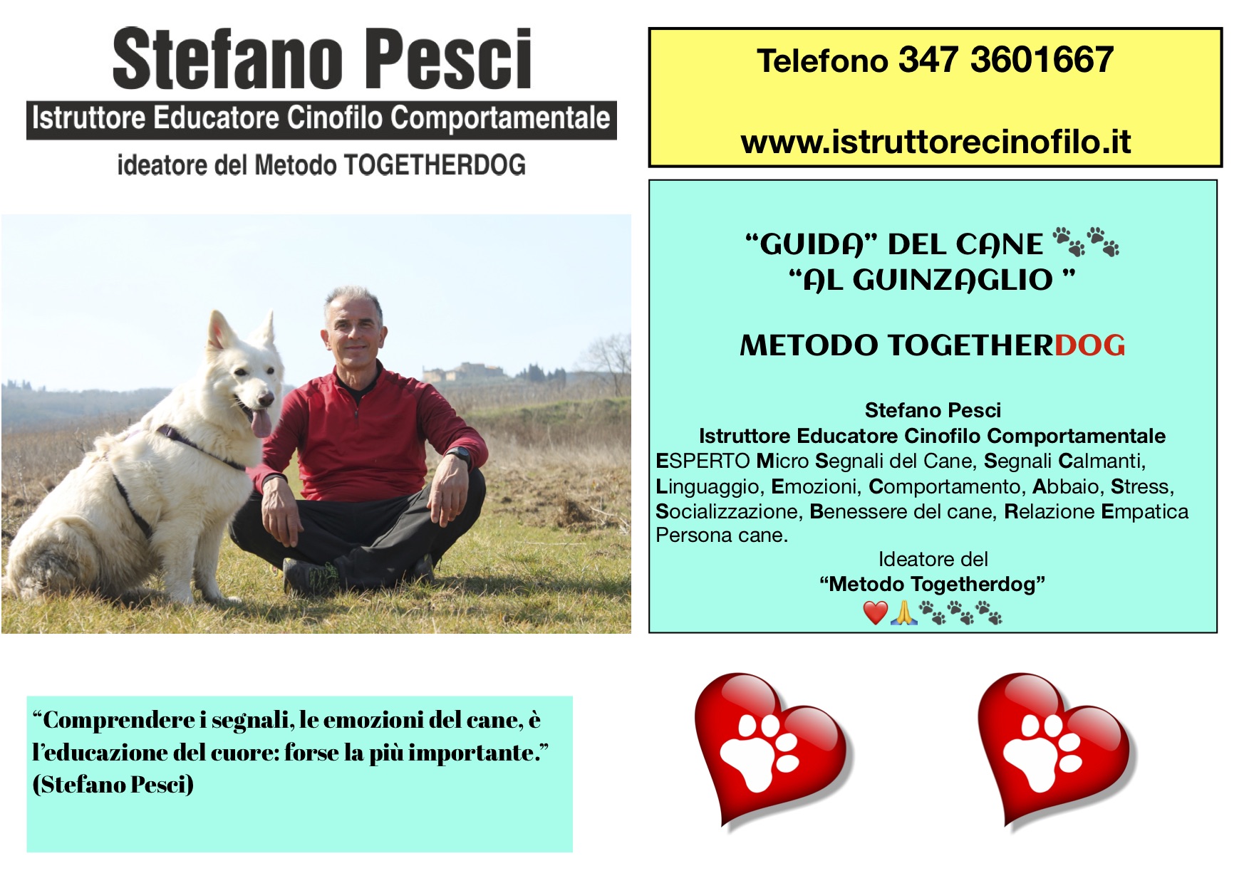 "Guida" del cane al guinzaglio Metodo Togetherdog - STEFANO PESCI ISTRUTTORE EDUCATORE CINOFILO COMPORTAMENTALE