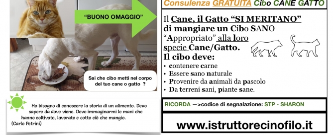 Consulenza Gratuita Cibo sano per Cane Gatto con Stefano Pesci