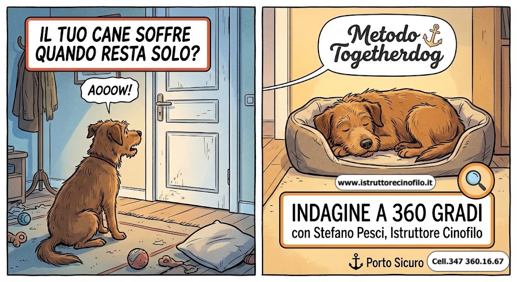 IIl cane soffre solo a casa - Metodo Togetherdog Stefano Pesci